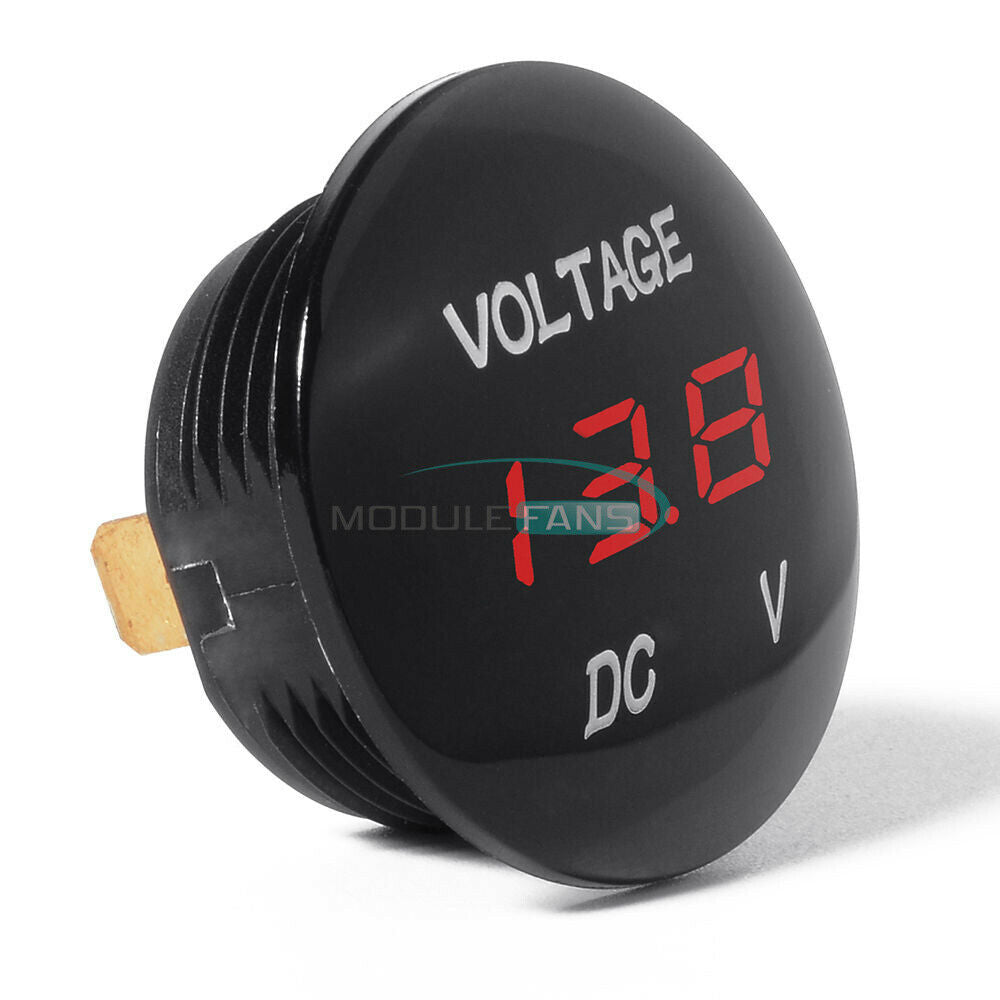 12V-24V Red LED Panel Digital Voltage Meter Display Voltmeter for Motorcycle Car
