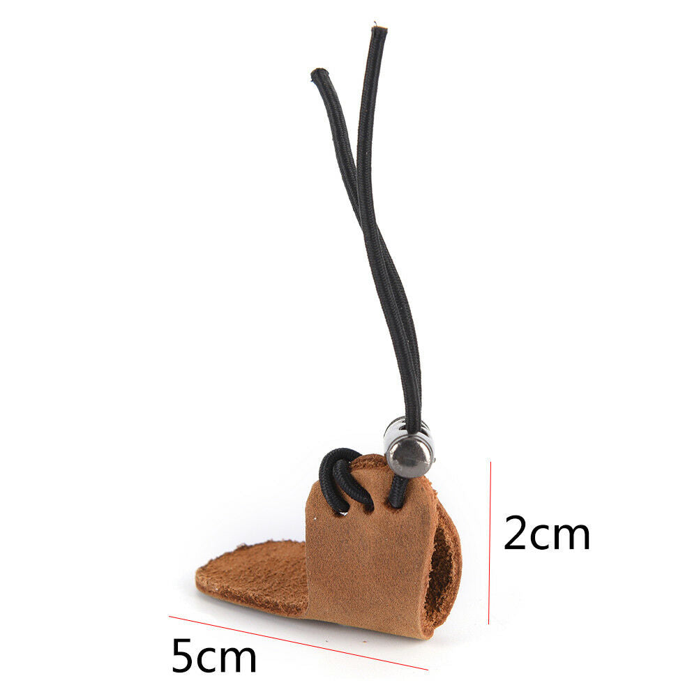 leather thumb finger guard ring adjustable protector archery hunting brow.l8