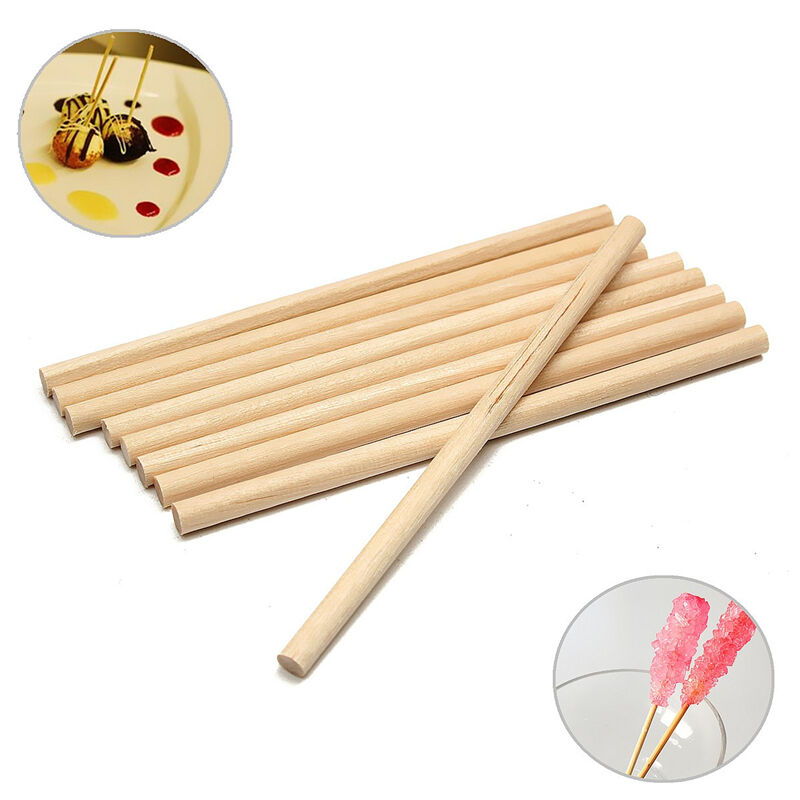 100Pcs Blank Wooden Sticks Round Rods Dowel DIY Crafts Kids Supply 3x100mm