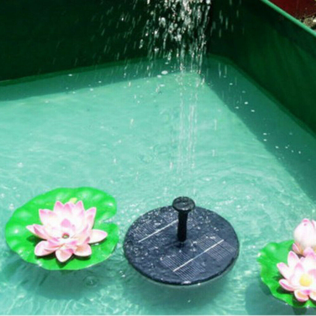 Solar Powered Water Pump Panel Funtain Garden Patio Garden Pond Decor Round