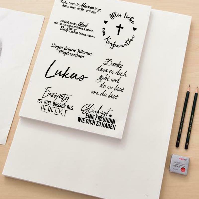 Blessing Lettering German Wishes Clear Stamps for Card Making Decoration and DIY
