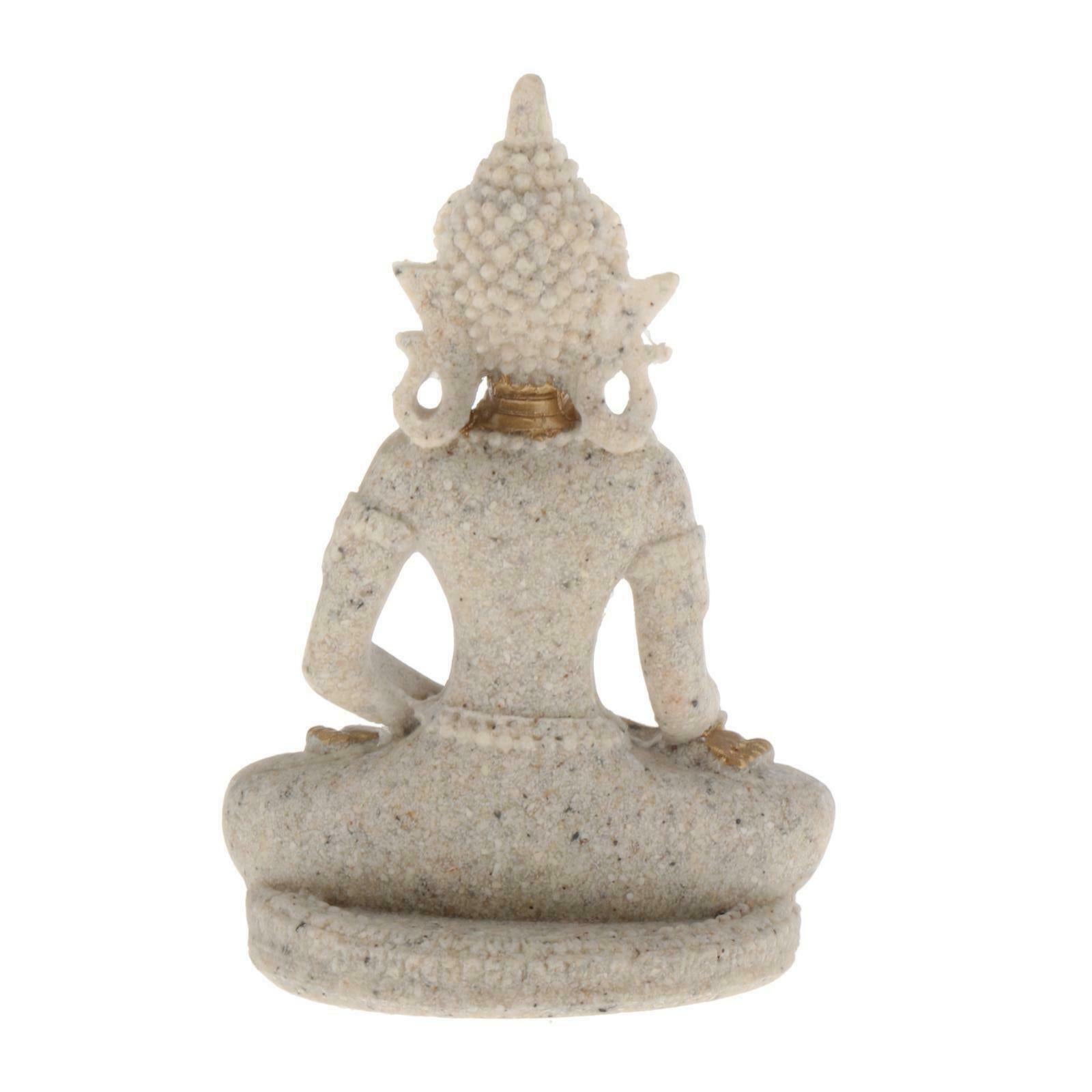 Buddha Statue in Meditation Pose Made with Natural Sandstone Bring Good Luck