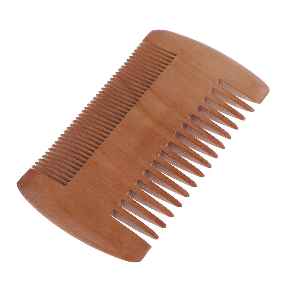 Wooden Beard Comb Anti Static Wood Pocket Comb with Fine Coarse Teeth For BeBDA