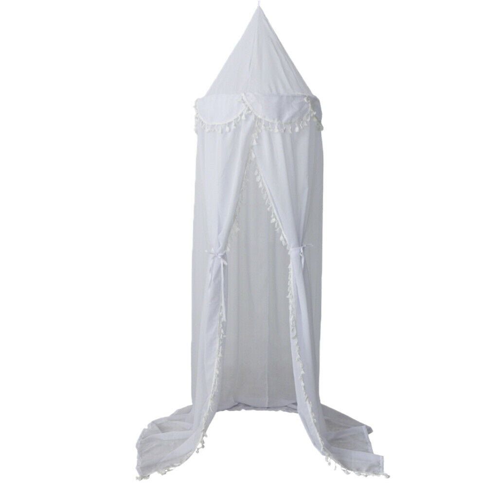 Kids Chiffon Bed Canopy Curtain Mosquito Net Bed Tent Bedroom Decor White
