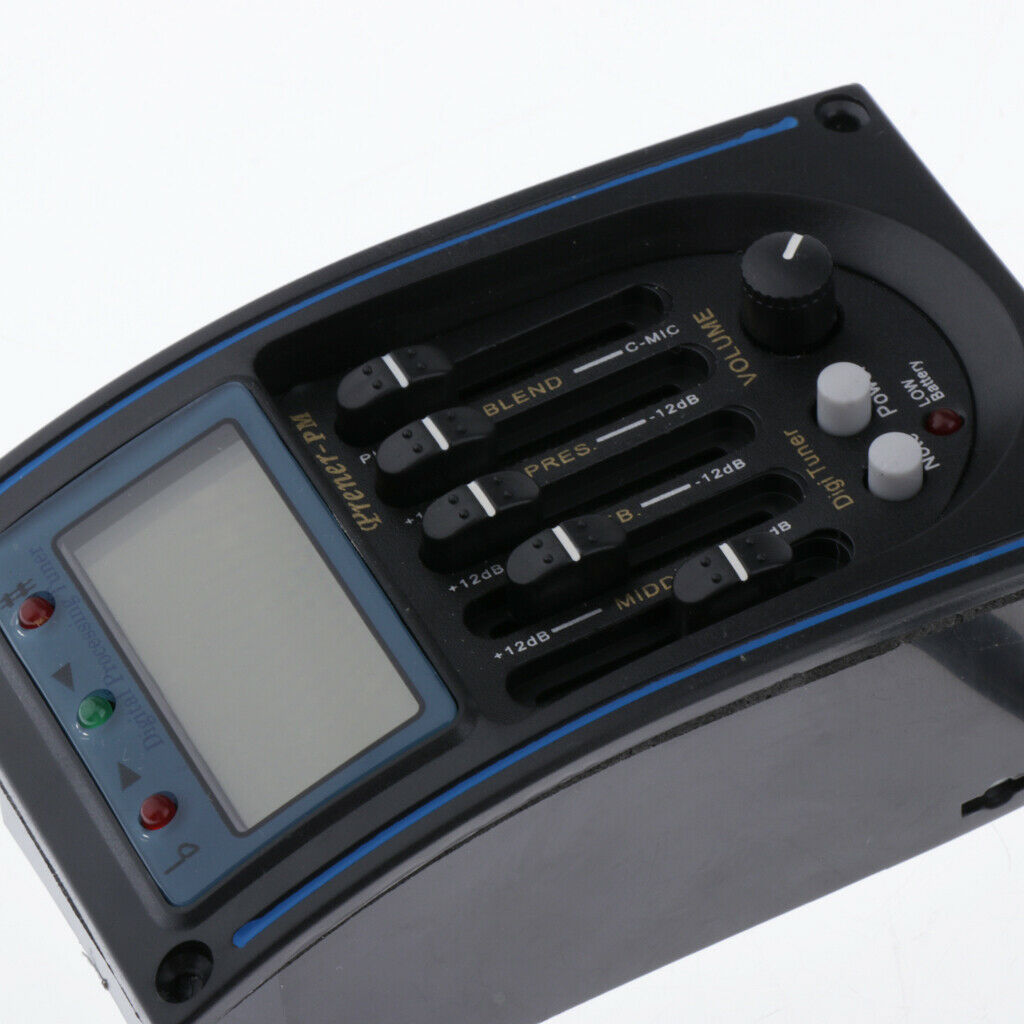 5-Band EQ Equalizer Acoustic Guitar Piezo Pickup Tuner with Battery Case and