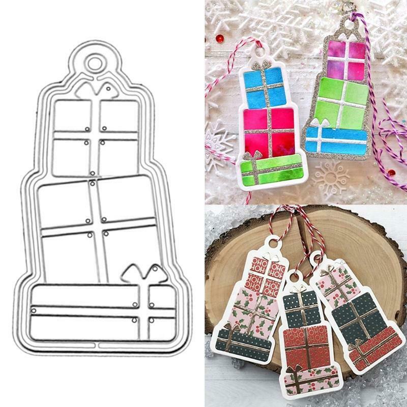 Metal Cutting Dies Stencil Christmas Presents Shape Combination Embossing Dies
