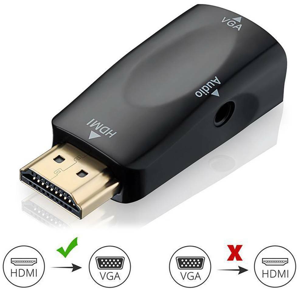 HDMI TO VGA Adapter/Converter Male to Female Audio for PC Laptop HDTV DVD!