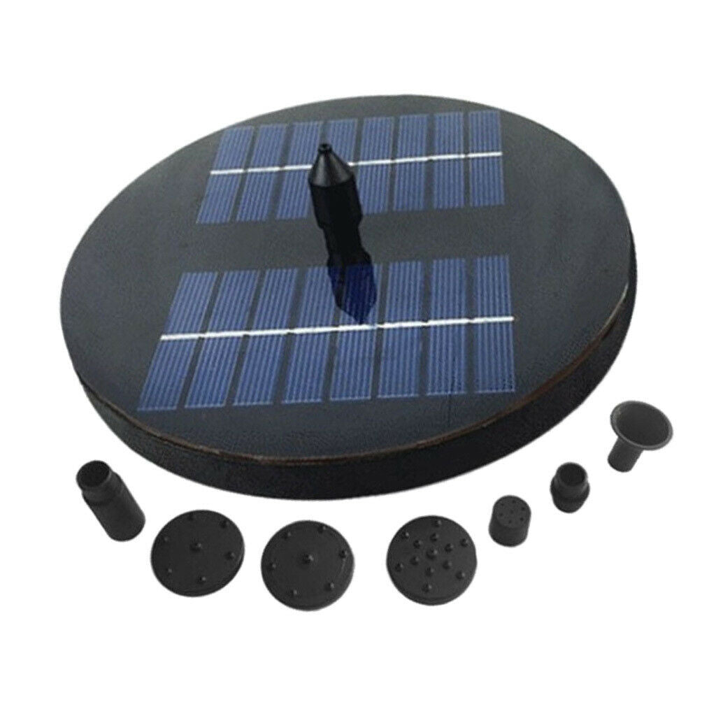 Solar Powered Water Pump Panel Funtain Garden Patio Garden Pond Decor Round