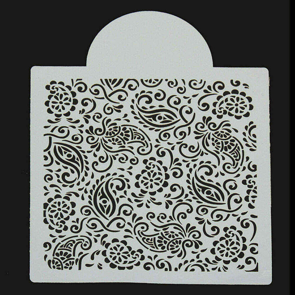 Paisley Cake Fondant Cupcake Decorating Baking Cupcake Templates Stenci.l8