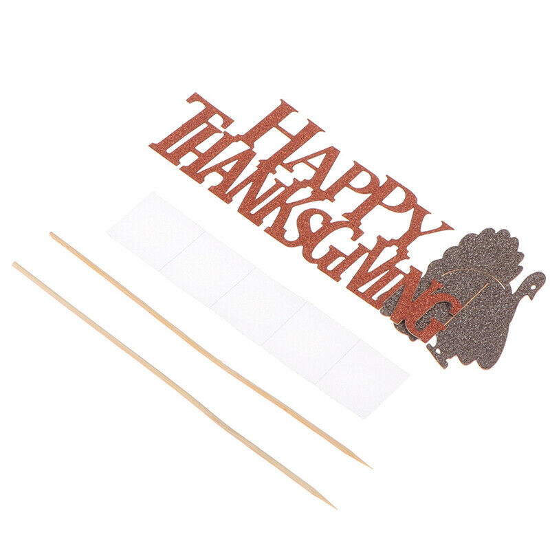 Happy Thanksgiving turkey cake card insert topper decoration party decora.l8
