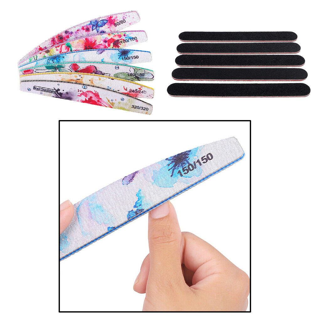 11 Pieces DIY Nail Files Double Side Sanding Buffer Nail Art Polish Tool Kit