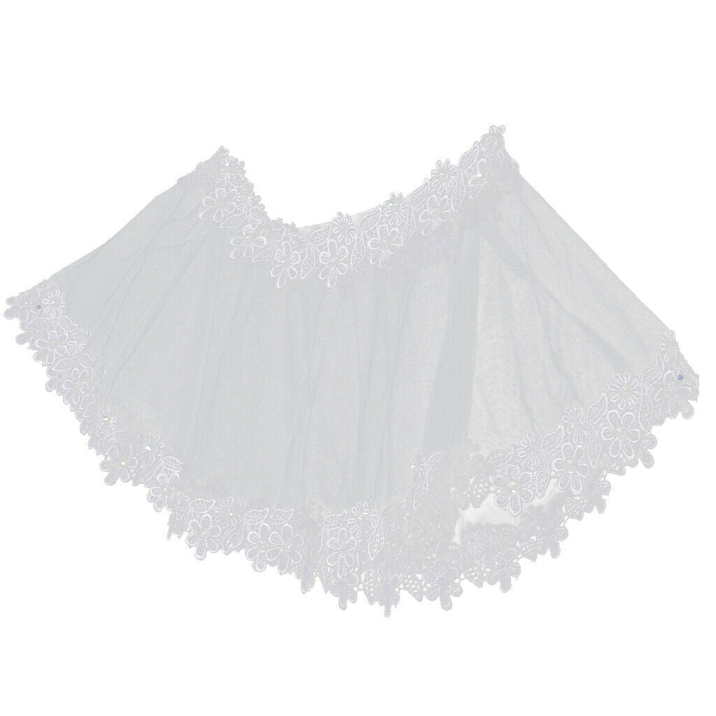 Bridal Lace Flower Edge Shawl Wedding Shrug Wrap Cape Wedding Accessory