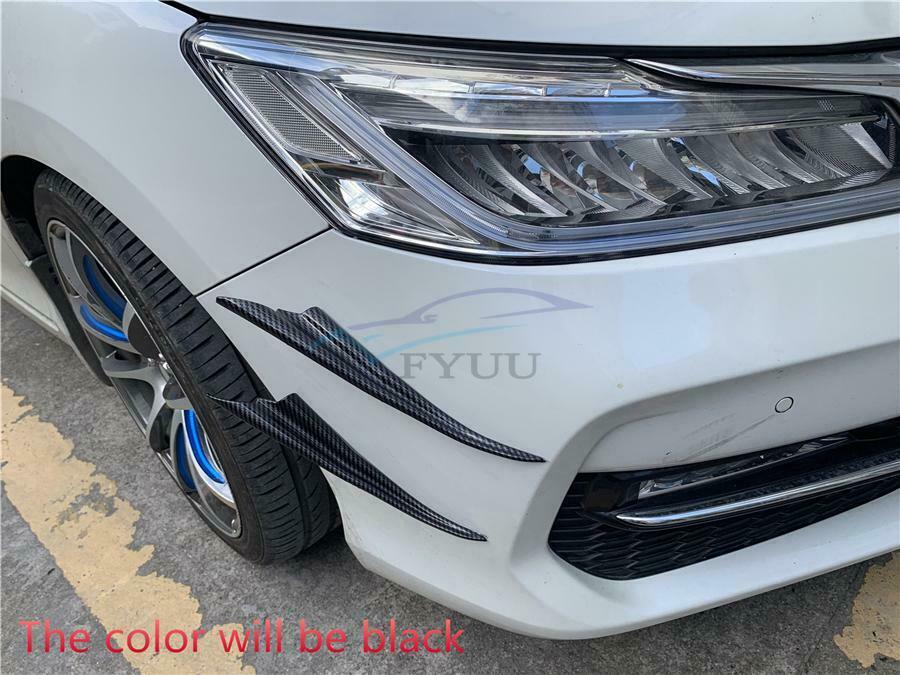 4× Universal Black Car Front Bumper Side Canards Fins Spoiler Wing Lip Splitter