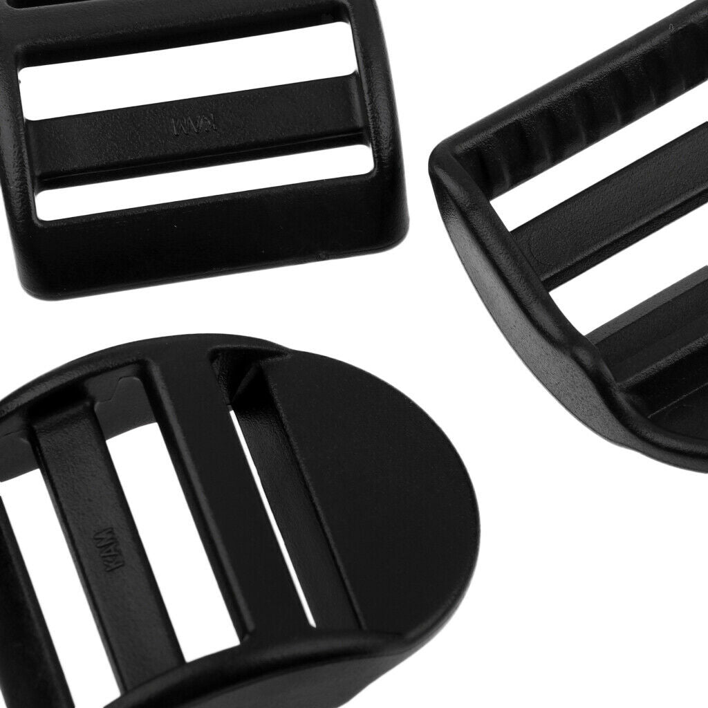 10 X 25mm Plastic Buckles, Webbing Buckle, Black