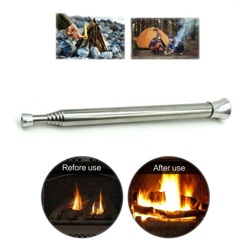 Stainless Steel Outdoor Cooking Emergency  Camping Telescopic Pipe Surviv.l8