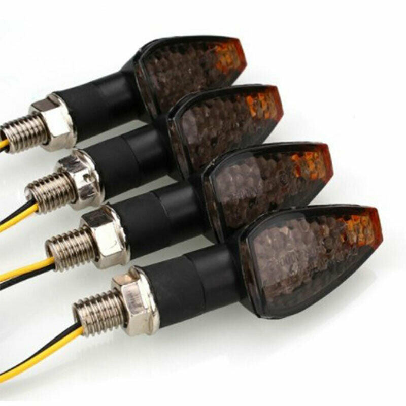 2pcs Spear Black Bulb Indicators Front & Rear Motorbike Motorcycle (Amber Le LQ