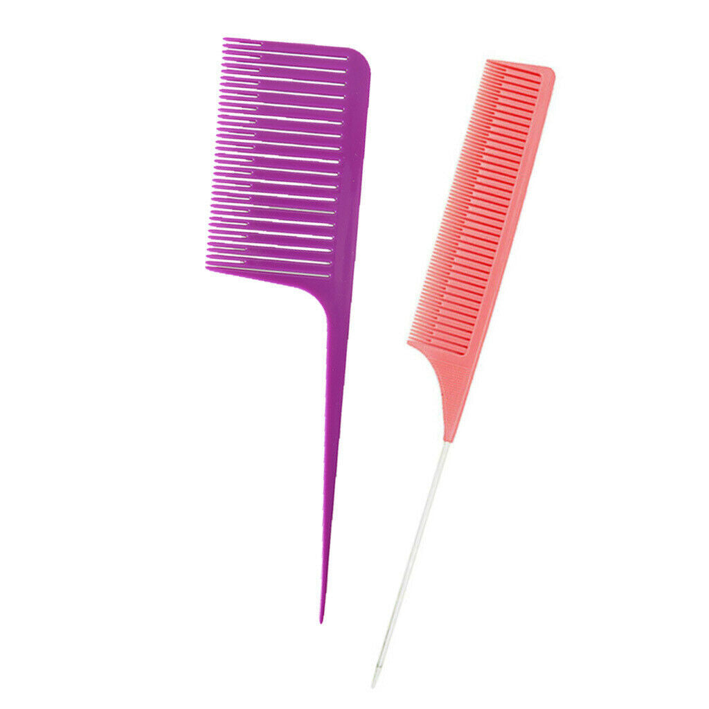 2pcs Fine&Wide Sectioning Weave Highlighting Foiling Hair Combs Styling