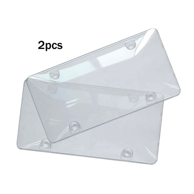 2PCS 6x12â€˜â€™ novelty Clear Flat License Plate Cover Shield Plastic Tag Protector