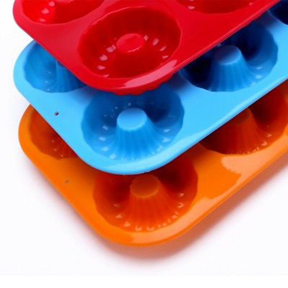 Silicone Donut Mould 6 Cavity Non-Stick Full-Sized Safe Baking Tray Maker PaDEAU