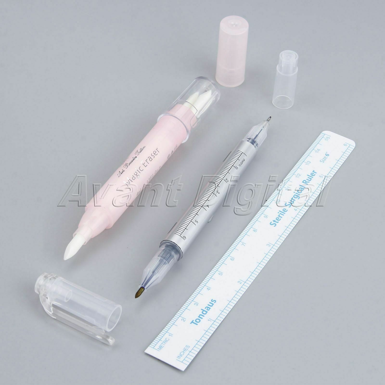 Makeup Tool Tattoo Marking Pen Lip Eyebrow Measuring Ruler Marker Remover Pen