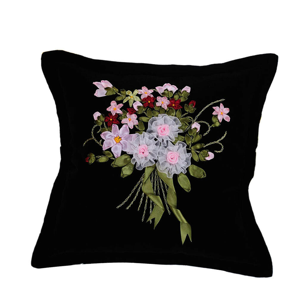 Ribbon Embroidery Kit For Beginners Flower Design DIY Home Wall Decor