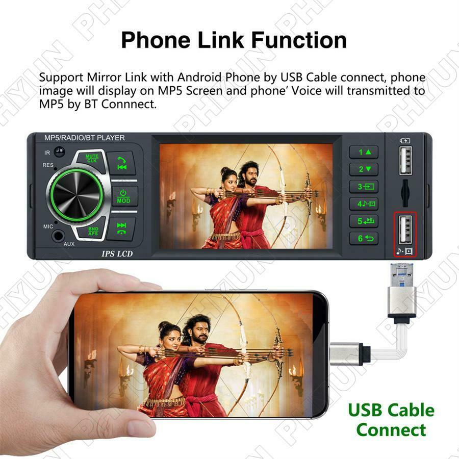 Universal 3.8" Car SUV Radio FM Player Steering Wheel Control Support Micophone