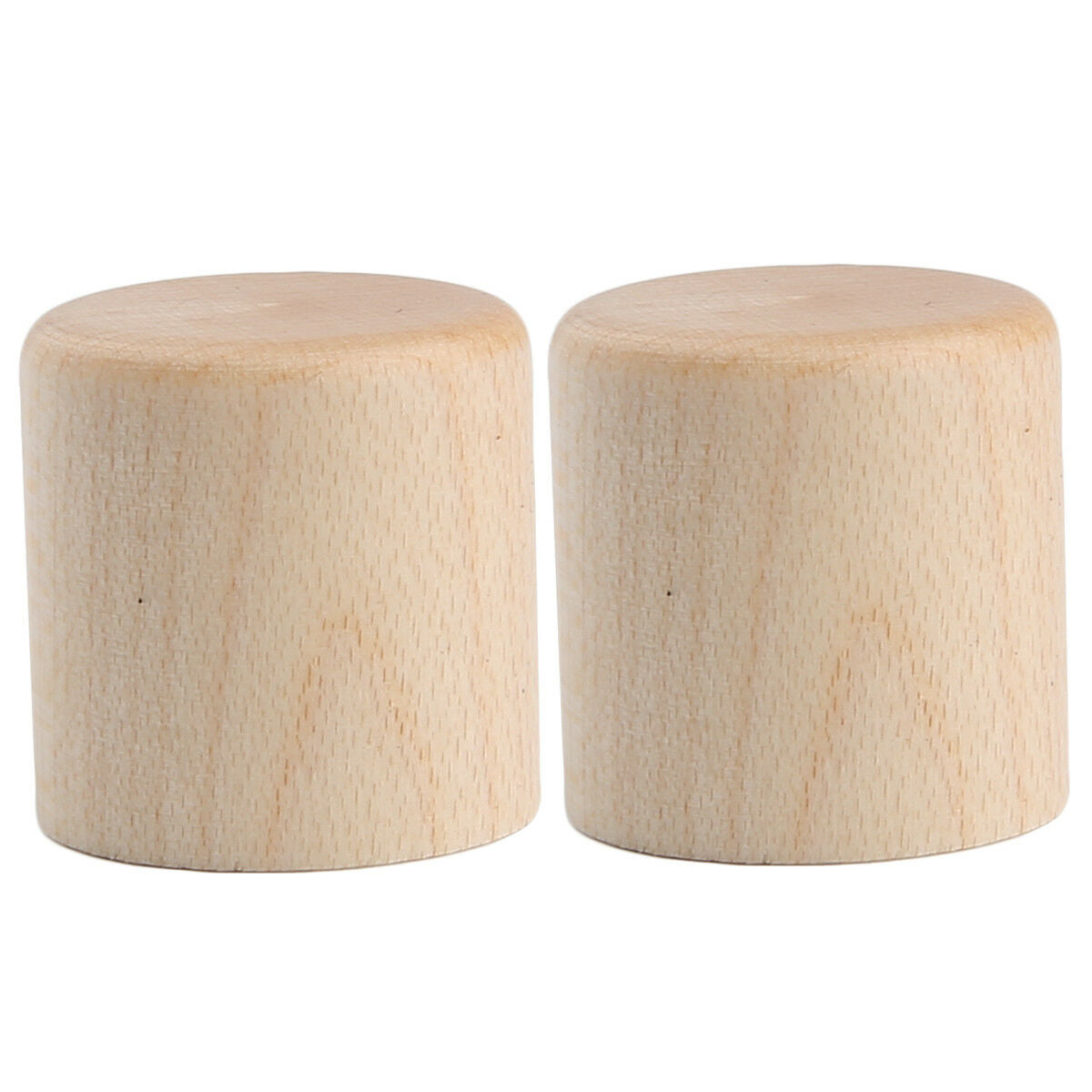 2x Maple Wood Tele Style Flat Top Dome Knobs Guitar Bass Wood Barrel Knobs
