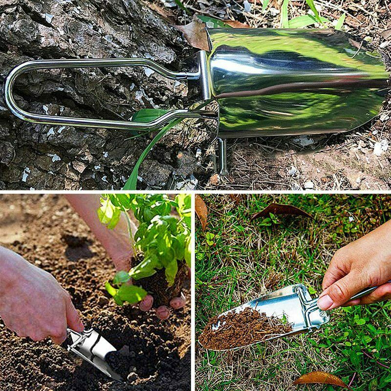 2Pcs Camping Folding Shovel Mini Folding Shovel Stainless Steel MultifunctioE8E3