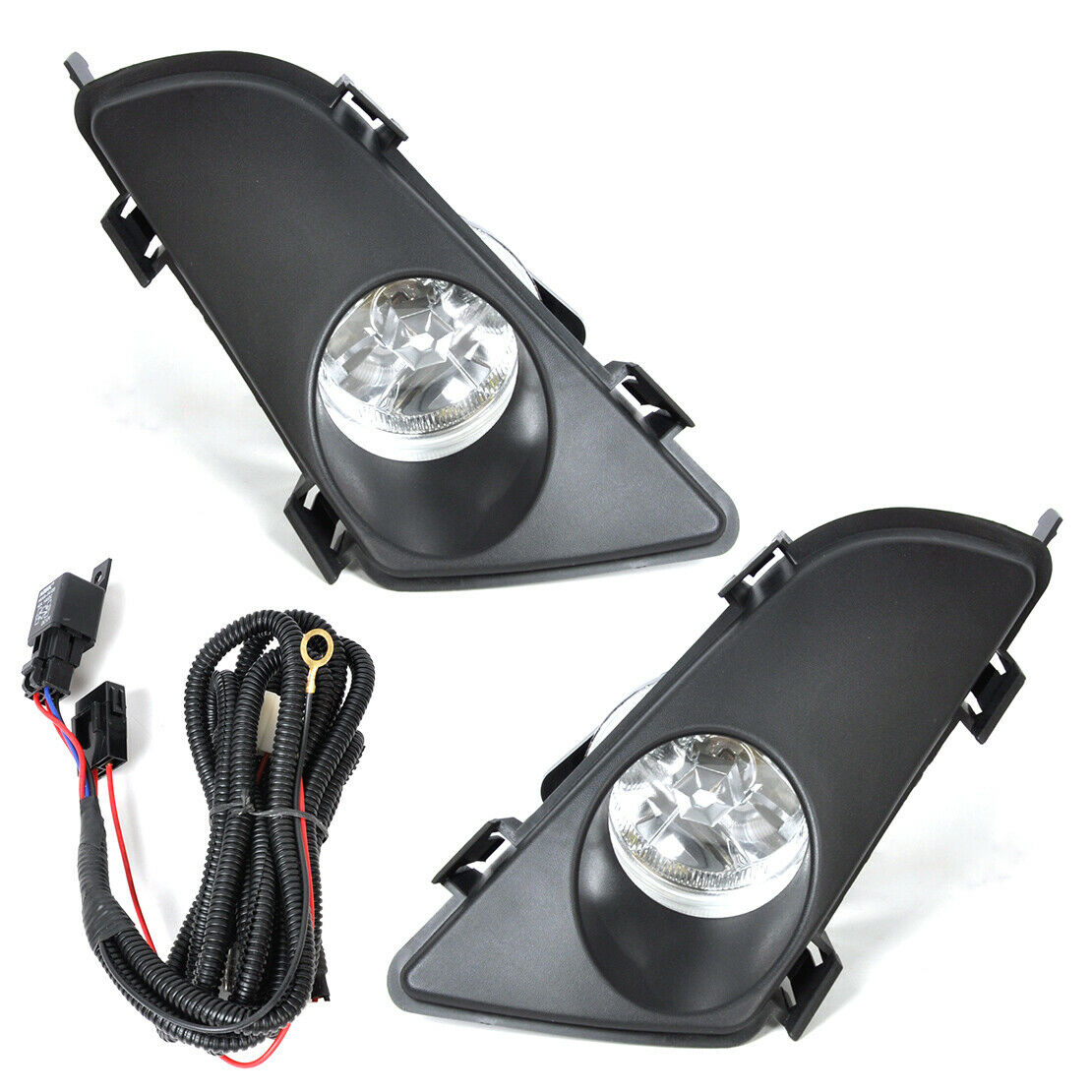 Fit for Mazda 6 Front Right Left Clear Fog Lights Lamp Lens+Wiring Kit 03-05 An