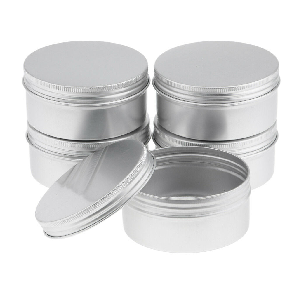 6pcs 200ml 250ml Empty Aluminium Nail Art Accessories Pot Jar Tin Container