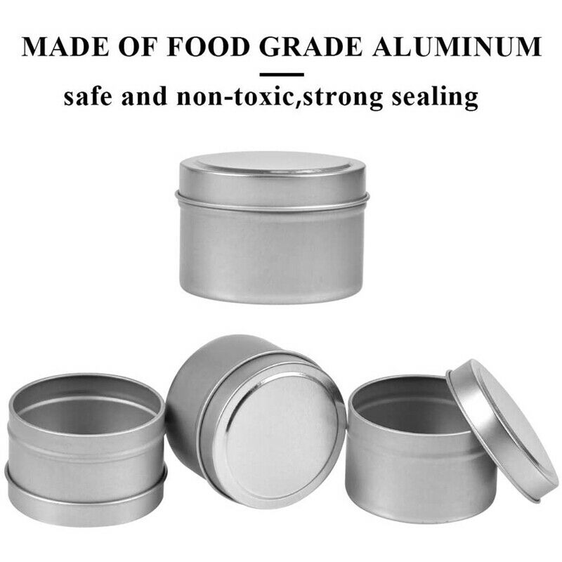 4 Oz Metal Tins/Candle Tins (24-Pack), Round Containers with Slip-on Lids foC6B6