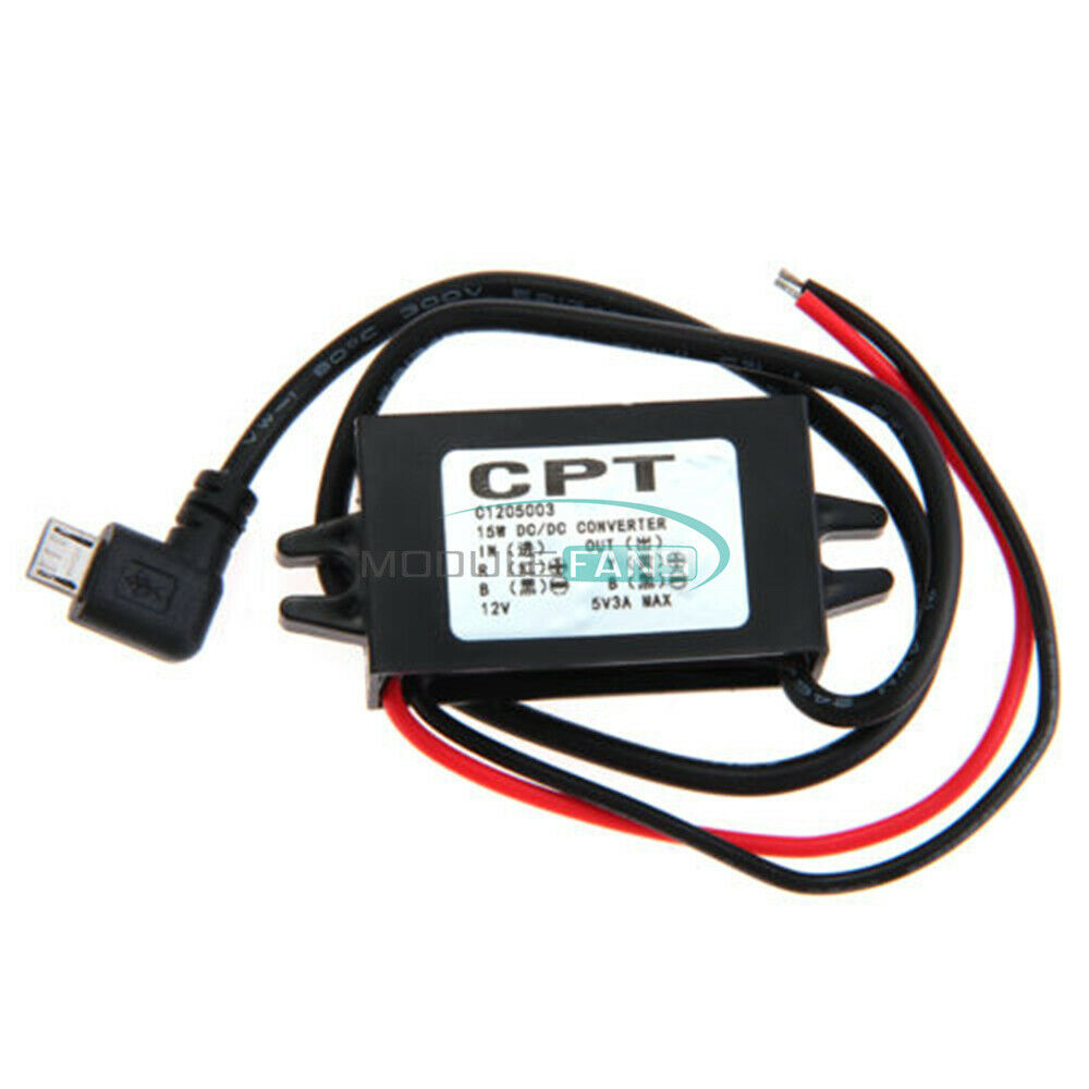 Micro USB Waterproof DC-DC Converter 3A 12V to 5V Step Down Power Supply Module
