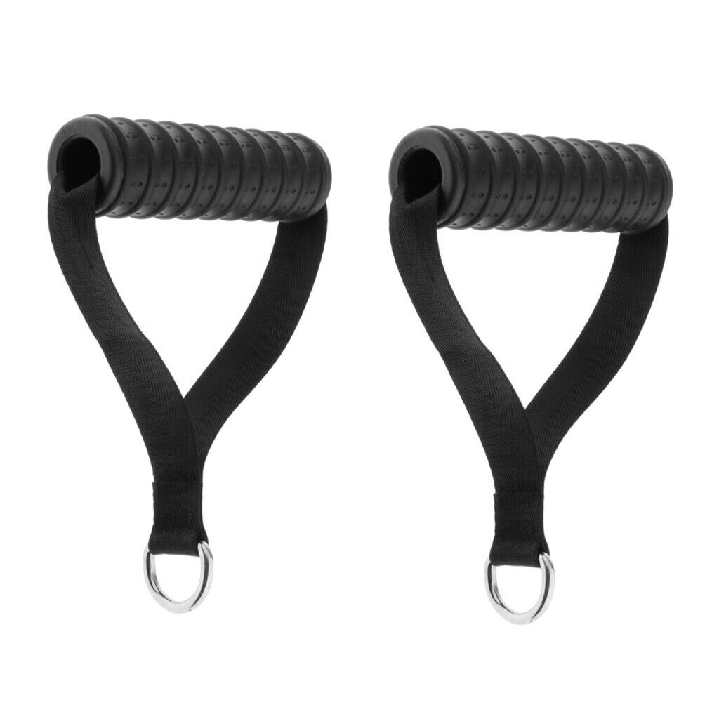 2x CABLE MACHINE ATTACHMENT Handles Heavy Duty Exercise Workout Equipment Grips