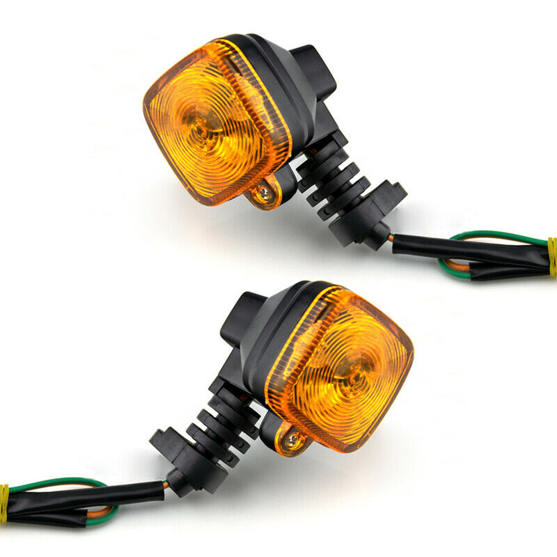 2pcs Motorcycle Amber Halogen Bulb Turn Signal Indicators Square Light Blinker