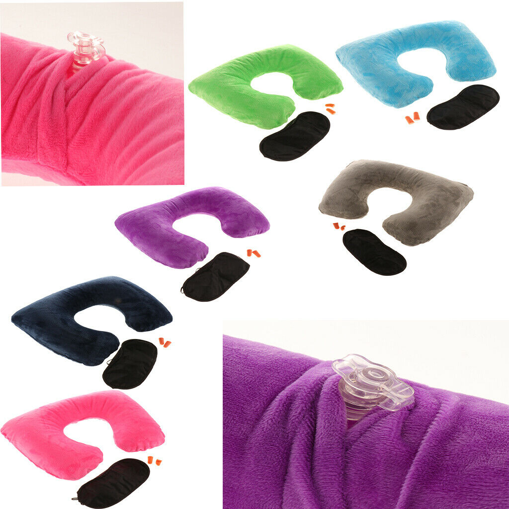 Protect Neck   Pillow Inflatable Air Travel Flexible Grey