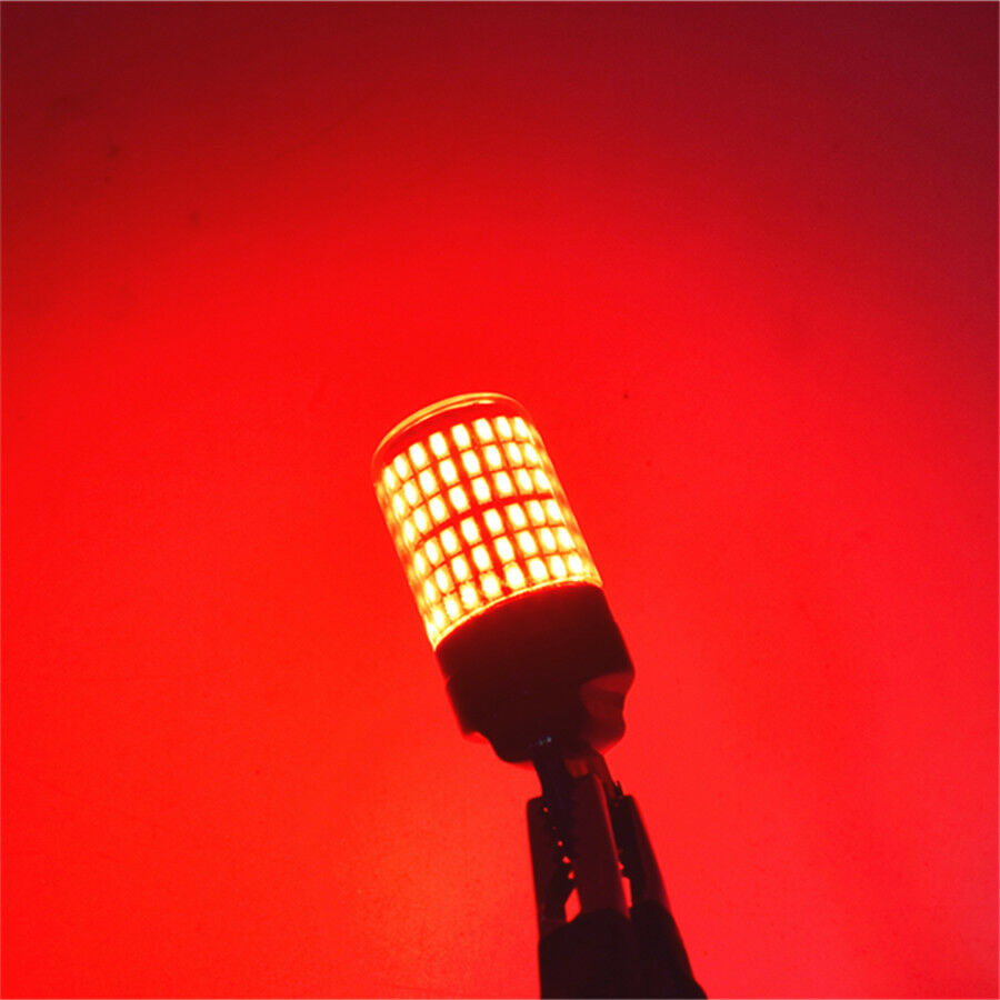2pcs T20 7443 3014 144SMD Red LED Canbus Taillight Flashing Strobe Blinking Rear