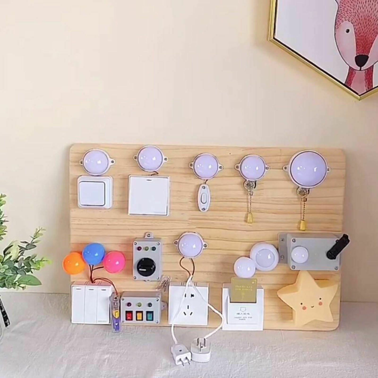 LED Light Busy Board Life Skill Educational Toys For Kids Ages A