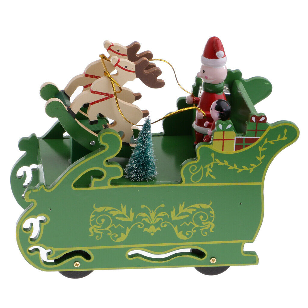 Christmas Sata Claus Snowman Sleigh Music Box Clockwork Toys Xmas Gift Decor