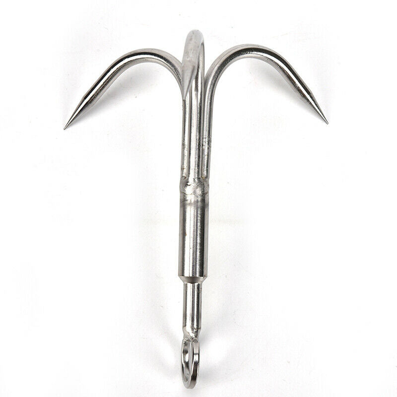 3 Claws Grappling Hook Climbing Survival Carabiner Tool Stainless Steel .l8