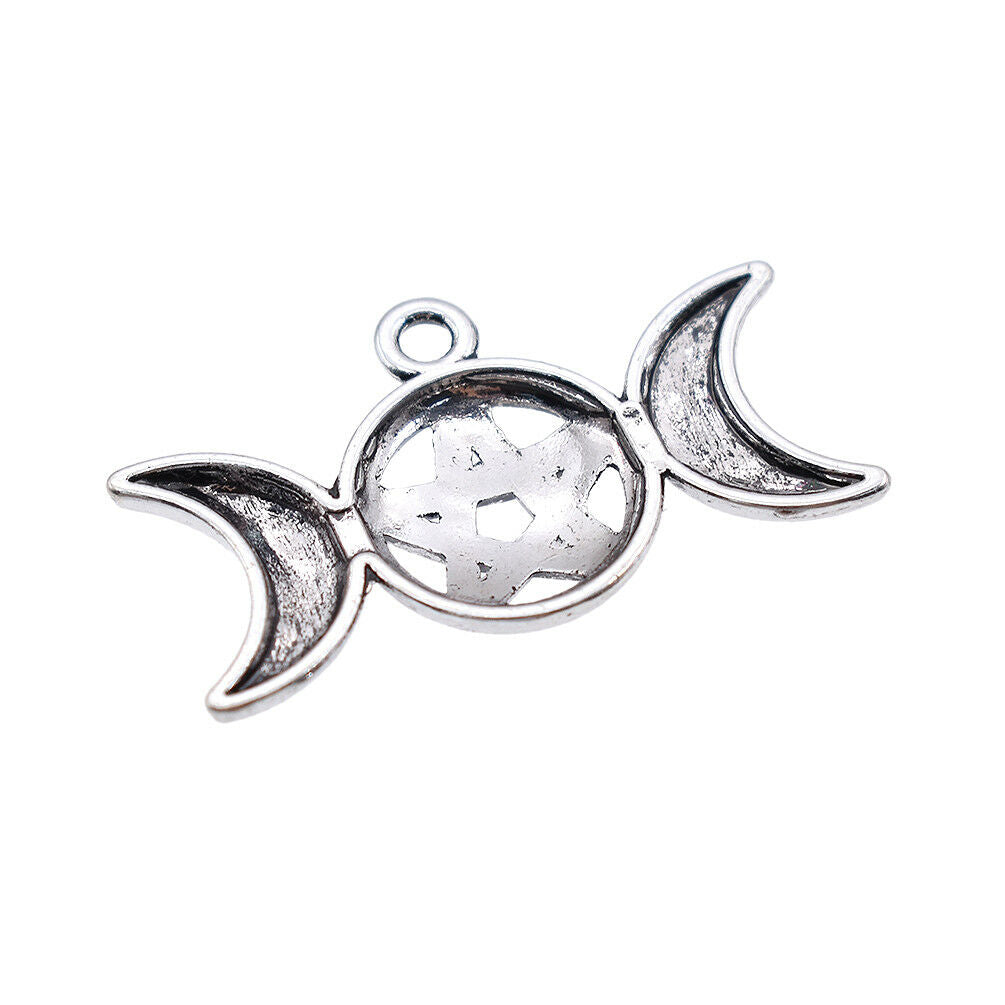 1Pc Moon Star Goddess Pendant Necklace Sweater Beads Chain Charm Jewelry Decor