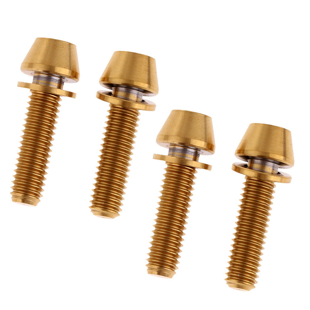 Pack 4 M5x16 / 20mm Titanium Alloy Taper Head Screw for Cycling
