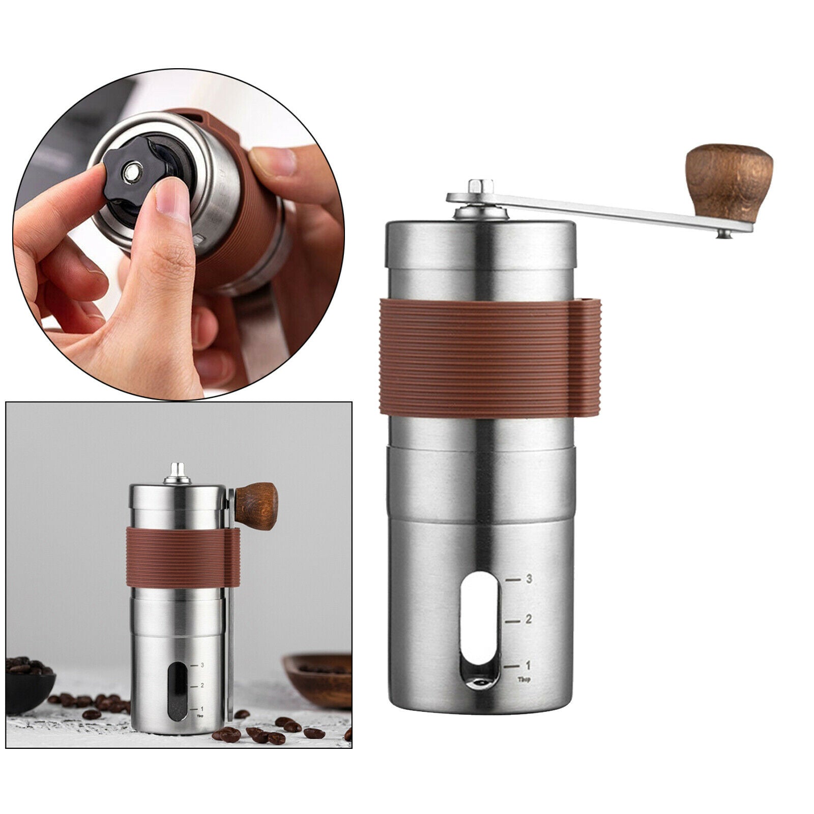 Stainless Steel Manual Coffee Grinder for Drip Coffee Espresso Home Picnic