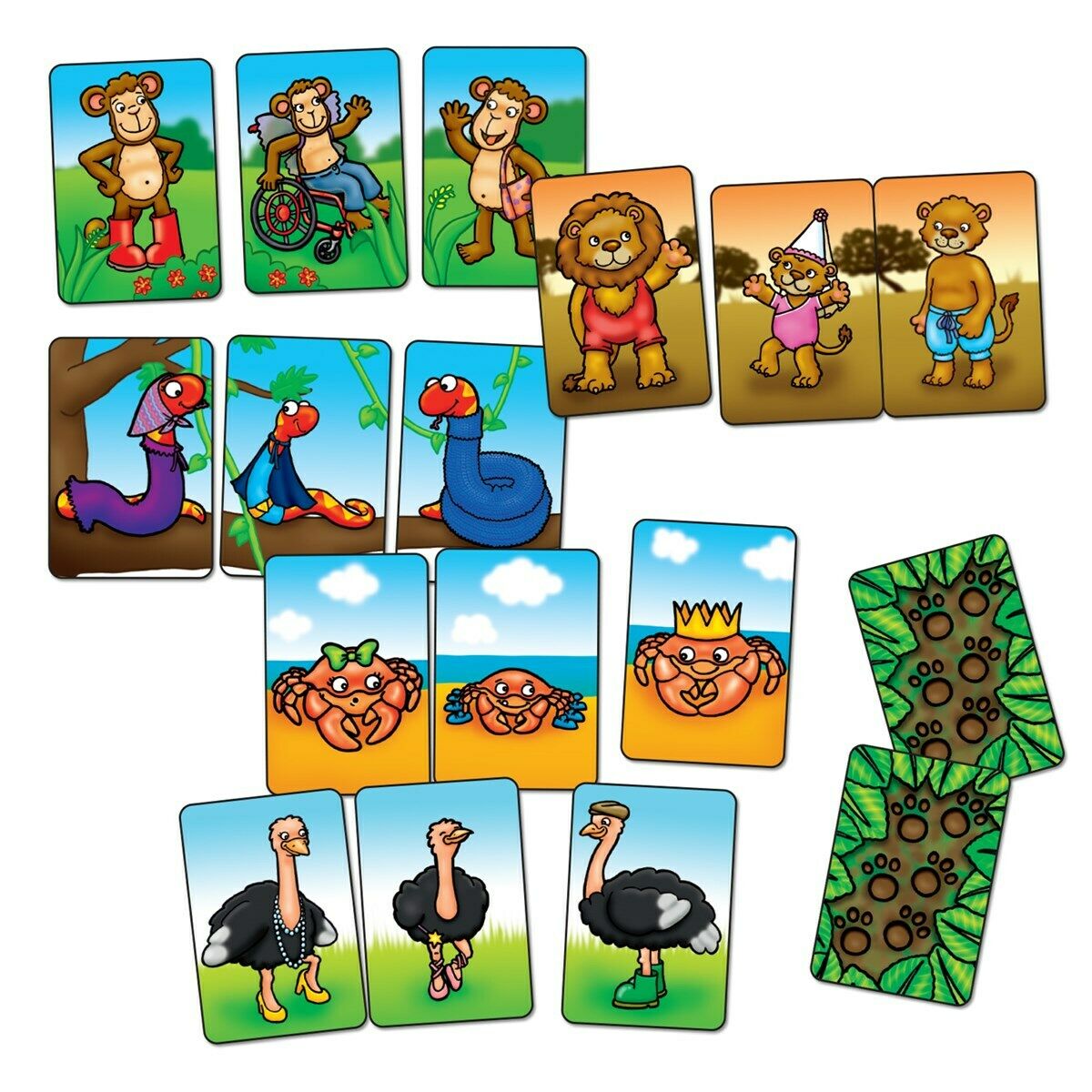Orchard Toys 362 Animal Families Travel Mini Matching Memory Game Children 3yr+