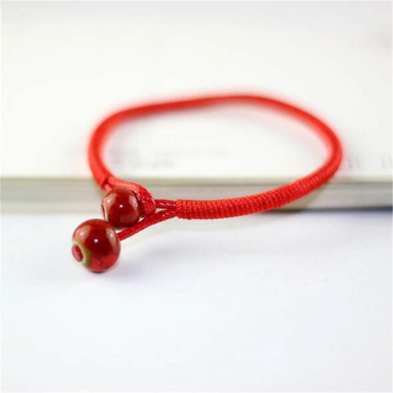 2X Lucky Red String Bracelets Men Women Hand Braided Bead Bracelet Jewelry Gift