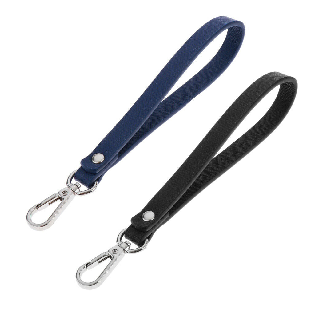 2x PU Leather Keychain Wrist Strap for Wristlet Purse Cellphone Key NEW