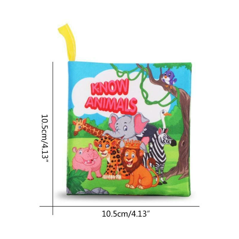 1PC Kids Favorite Cartoon Book  Cute Animal Design Crinkle Paper Made Cloth Book