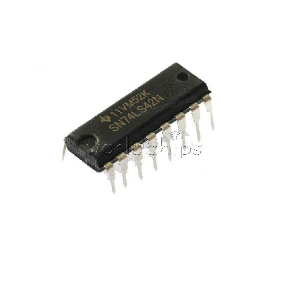 20PCS 74LS42 SN74LS42N TI IC 4-LINE BCD/DEC DECOD 16-DIP IC