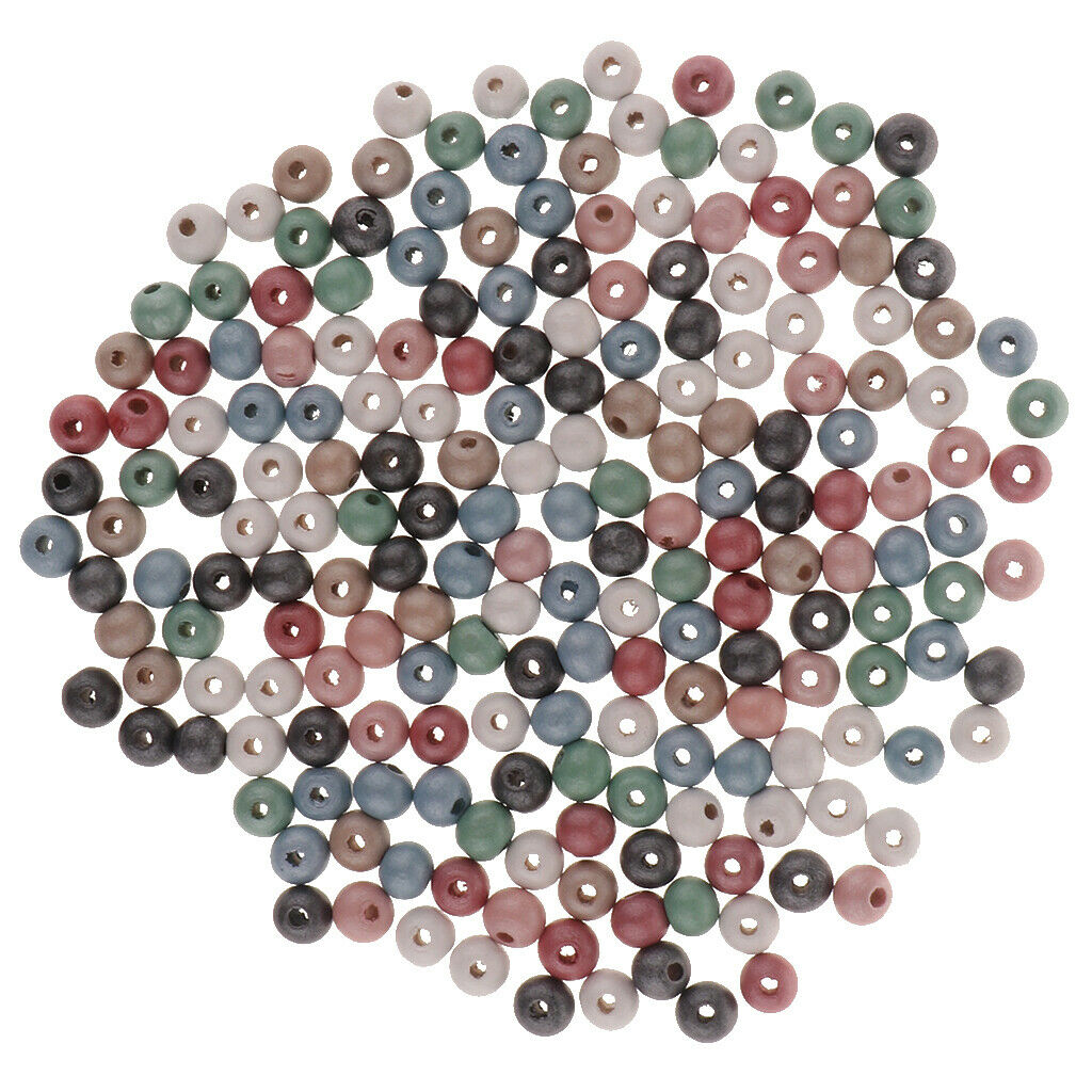 500x Bulk Wooden Craft Beads Pony Beads Gifts Loose Spacer Beads Jewelry DIY