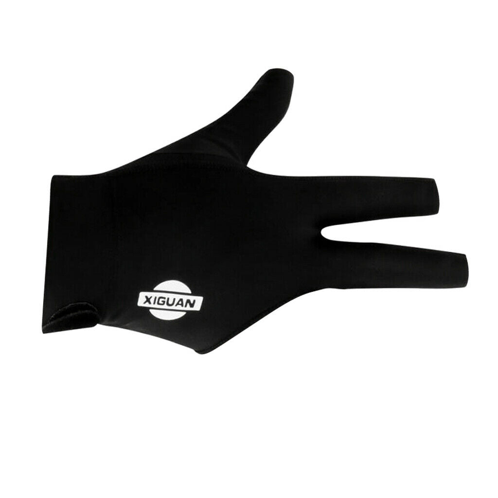 3-Finger Professional Elastic Right Hand Snooker Pool Billiard Glove Black