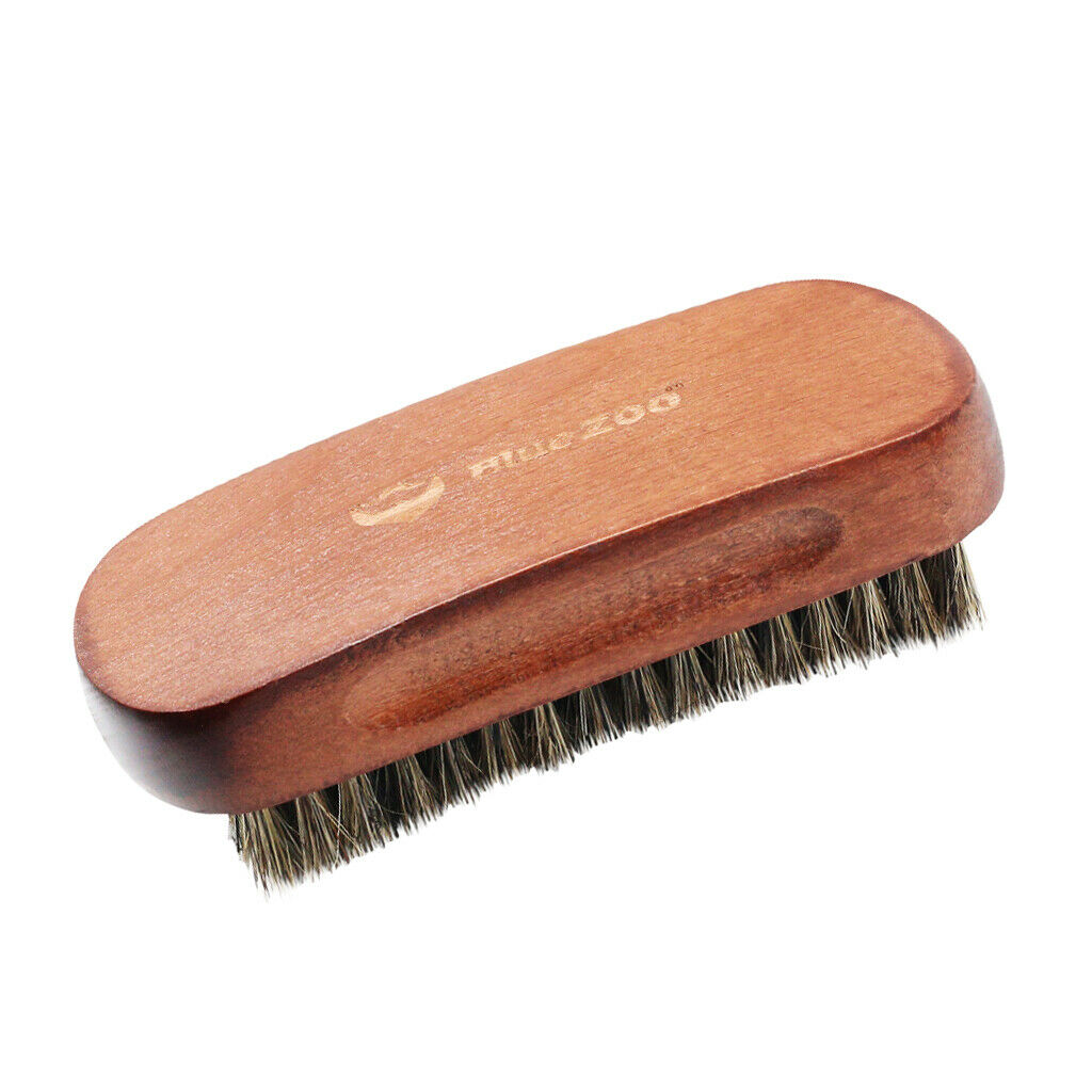 2 Piece Beard Mustache Facial Hair Grooming Brush for Men Barber Brown Wood